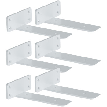 Zgo Floating Shelf Brackets Shelf Brackets Heavy Duty White Metal L Brackets For Shelves Wall Brackets For Shelves 6 Inch Fl