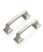 Ravinte 25 Pack Solid 3 Square Foot Cabinet Arch Pull Kitchen Cabinet Handles Brushed Nickel Cabinet Pulls Silver Drawer Pulls