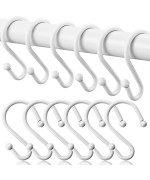 Bellrhein Shower Curtain Hooks Metal Shower Hooks For Shower Curtain Rod Rust Proof Metal Shower Curtain Rings S Hook Set Of