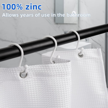 Bellrhein Shower Curtain Hooks Metal Shower Hooks For Shower Curtain Rod Rust Proof Metal Shower Curtain Rings S Hook Set Of