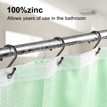 Bellrhein Shower Curtain Hooks Metal Shower Hooks For Shower Curtain Rod Rust Proof Metal Shower Curtain Rings S Hook Set Of