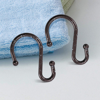 Bellrhein Shower Curtain Hooks Metal Shower Hooks For Shower Curtain Rod Rust Proof Metal Shower Curtain Rings S Hook Set Of