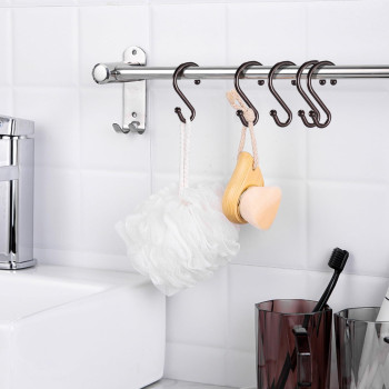 Bellrhein Shower Curtain Hooks Metal Shower Hooks For Shower Curtain Rod Rust Proof Metal Shower Curtain Rings S Hook Set Of