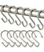 Bellrhein Shower Curtain Hooks Metal Shower Hooks For Shower Curtain Rod Rust Proof Metal Shower Curtain Rings S Hook Set Of