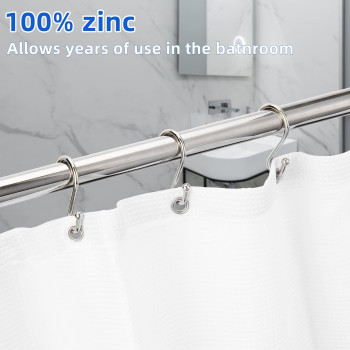 Bellrhein Shower Curtain Hooks Metal Shower Hooks For Shower Curtain Rod Rust Proof Metal Shower Curtain Rings S Hook Set Of