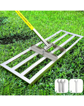 Lawn Leveling Rake 30 X 10 Inch Lawn Leveler Rake With Adjustable Stainless Steel Handle Lawn Level Tool For Soil With Handle