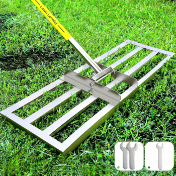 Lawn Leveling Rake 30 X 10 Inch Lawn Leveler Rake With Adjustable Stainless Steel Handle Lawn Level Tool For Soil With Handle