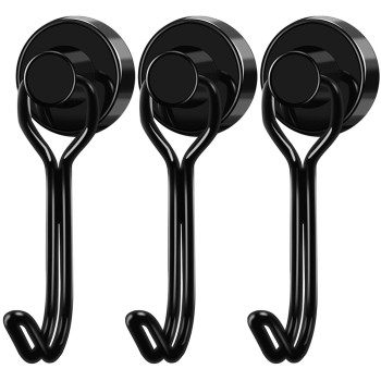 Lovimag Black Magnet Hooks 25Lbs Swivel Magnetic Hooks For Hanging Strong Magnetic Hooks For Cruise Cabins Locker Accessories