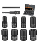 Bsuxmafg 10 Pcs Bolt Nut Extractor Set 12Inch Drive Lug Nut Remover Socket Tool Easy Out Bolt Extractor Set For Damaged Fro