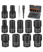 Bsuxmafg Bolt Nut Extractor Set 13 Pcs Easy Out Bolt Extractor Set 12Inch Drive Lug Nut Remover Socket Tool For Damaged Fro