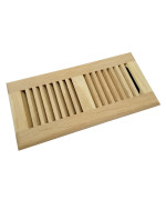 Homewell White Oak Wood Floor Register Drop In Vent 4X10 Inch With Damper Unfinished