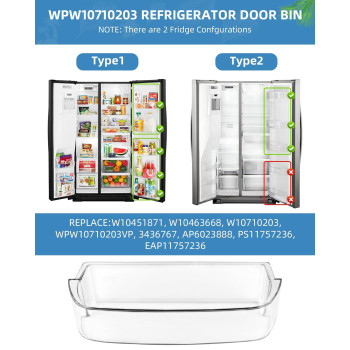 W10710203 Refrigerator Door Bin Fit For Whirlpool Kenmore Refrigerator Wrs571Cidm01 Wrs588Fihz00 Wrs588Fihz04 Door Bin Replaces