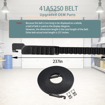 Upgrade 41A5250 Belt 237 Drive Belt For 7Ft Height Garage Door 41A5250 Garage Door Openers Belt 041A5250 Belt Compatible With