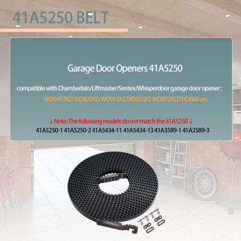 Upgrade 41A5250 Belt 237 Drive Belt For 7Ft Height Garage Door 41A5250 Garage Door Openers Belt 041A5250 Belt Compatible With