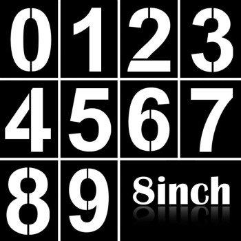 8 Inch Large Number Stencils Kit 09 Address Number Stencil Set Reusable Plastic Number Painting Templates Stencils For Address