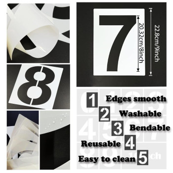 8 Inch Large Number Stencils Kit 09 Address Number Stencil Set Reusable Plastic Number Painting Templates Stencils For Address