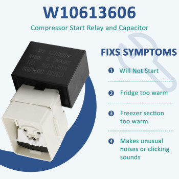 Refrigerator Compressor Start Relay And Capacitor W10613606 New Upgraded Compatible For Whirlpool Kenmore Kitchenaid Fridges