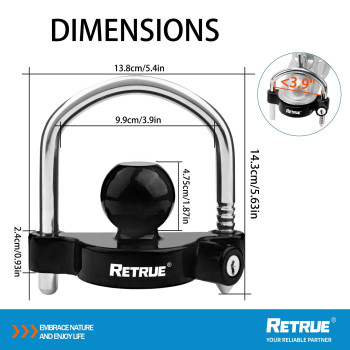 Retrue Universal Coupler Lock Trailer Locks Ball Hitch Trailer Hitch Lock Adjustable Security Heavyduty Steel Fits 178 Inch