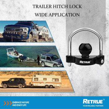 Retrue Universal Coupler Lock Trailer Locks Ball Hitch Trailer Hitch Lock Adjustable Security Heavyduty Steel Fits 178 Inch