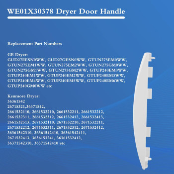 Pandeels We01X30378 Dryer Door Handle Replacement For Ge Gud27Essmww Gud27Essm1Ww Replaces We01X25878 We1M1068 4958906 Ap69