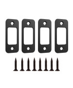 Deadbolt Strike Plate Door Backplate 1 X 214 Round Corner Matte Black With Screws 138 4 Pack