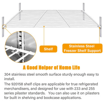 920158 Freezer Shelf Clip Stainless Steel Shelf Clip For Refrigerator Freezer Cooler Shelf Support Replacement Shelf Square Buck