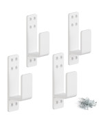 Amzfine 2X4 Door Barricade Brackets Heavy Duty 4Pcs Door Bar Holder Brackets For Home Security White