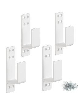 Amzfine 2X4 Door Barricade Brackets Heavy Duty 4Pcs Door Bar Holder Brackets For Home Security White