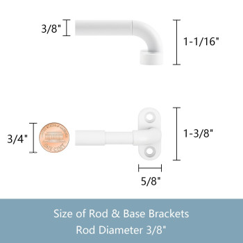 Tyron 4 Pack Screwed Sash Curtain Rod Adjustable 812 Inch 38 In Diameter Mini Sidelight Window Rod White