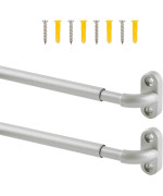 Tyron 2 Pack Screwed Sash Curtain Rod Adjustable 1830 Inch 38 In Diameter French Door Curtain Rods Nickel