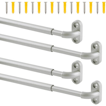 Tyron 4 Pack Screwed Sash Curtain Rod Adjustable 1830 Inch 38 In Diameter French Door Curtain Rods Nickel