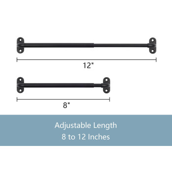 Tyron 4 Pack Screwed Sash Curtain Rod Adjustable 812 Inch 38 In Diameter Mini Sidelight Window Rod Black