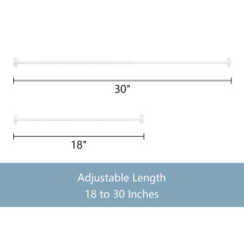 Tyron 2 Pack Screwed Sash Curtain Rod Adjustable 1830 Inch 38 In Diameter French Door Curtain Rods White