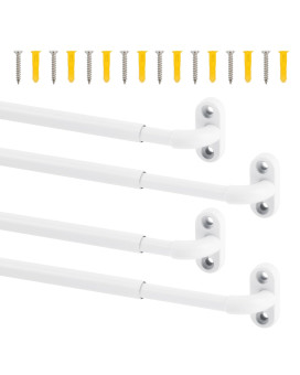 Tyron 4 Pack Screwed Sash Curtain Rod Adjustable 1830 Inch 38 In Diameter French Door Curtain Rods White