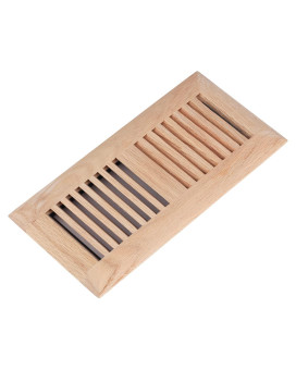 Hardwood Red Oak Floor Register Drop In Vent Cover 4X10 Inch With Damper Unfinished