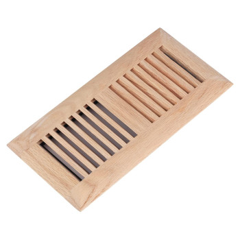 Hardwood Red Oak Floor Register Drop In Vent Cover 4X10 Inch With Damper Unfinished