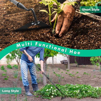 Hardened Hollow Hoe With Long Handle Heavy Duty Garden Hoes For Weeding Loosening Soil Digging Planting Ridging Handy Hoe Garde