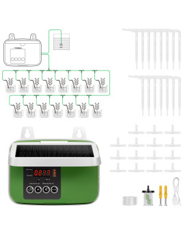 Vivosun Solar Automatic Drip Irrigation Kits With Timer 3W Output Solar Powered Auto Drip Irrigation System 15 Pots Garden Pl