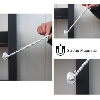 Hangtty Magnetic Curtain Tiebacks 2 Pack White Curtain Rope Tieback Curtain Holders For Drapes Modern Tie Backs Decorative Curta