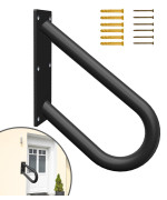 Handrails For Outdoor Step Black Safe Grab Bar Railing U Shaped Pipe Metal Handrail Hand Railing Stair Indoor Or Outdoor Stair H