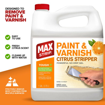 Max Strip Paint Varnish Citrus Stripper 1 Quart Strips Multiple Layers Removes Latex And Oil Based Paints No Methylene