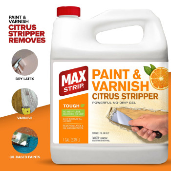 Max Strip Paint Varnish Citrus Stripper 1 Quart Strips Multiple Layers Removes Latex And Oil Based Paints No Methylene