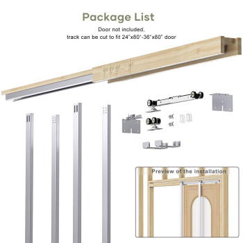 Easelife 36X80In Pocket Door Frame Kit With Twoway Soft Close Mechanism For 2X4 Studs Wall Sliding Hardware For 2436 Wide