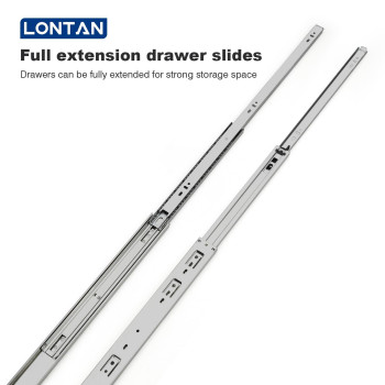 Lontan 10 Pair 20 Inch Drawer Slides Side Mount Drawer Slides3Section Silver Full Extension Ball Bearing Metal Cabinet Drawer