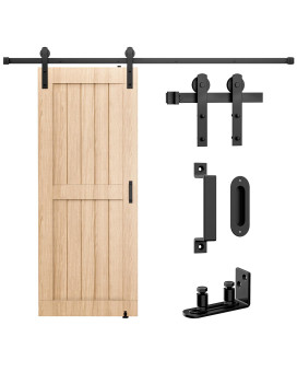 Signstek 8Ft Sliding Barn Door Hardware Kit Heavy Duty With Door Hook Adjustable Floor Guide And 2 Handles Easy To Install Sm