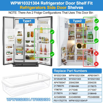 2 Pack Upgraded Wpw10321304 Refrigerator Door Shelf Bin Compatible With Whirlpool Fridge Door Shelf Replacement W10321304 Whir