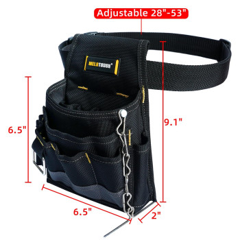 Melotough Electrician Tool Pouch Tool Belt Pouches With Belt Clip Electrical Tape Chain Multiple Pockets Tool Organizer For Te