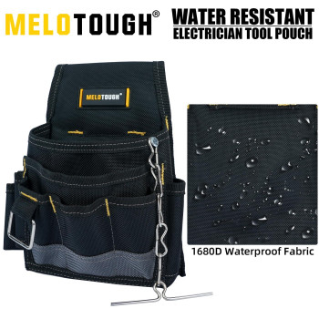 Melotough Electrician Tool Pouch Tool Belt Pouches With Belt Clip Electrical Tape Chain Multiple Pockets Tool Organizer For Te