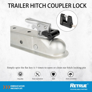 Retrue Trailer Tongue Coupler Lock Trailer Hitch Lock Dia 14 Inch 34 Inch Span For Tow Boat Rv Truck Cars Coupler Pack Of