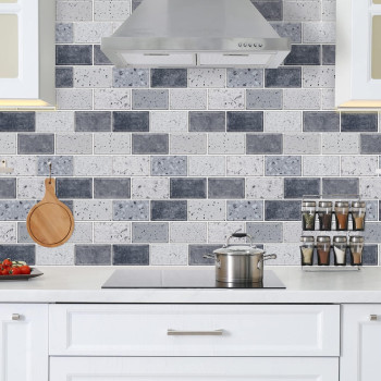 Urcolor 10Sheet Backsplash Tile For Kitchen Peel And Stick 12X12 Self Adhesive Wall Tiles On Back Splashes For Bathroom Gra